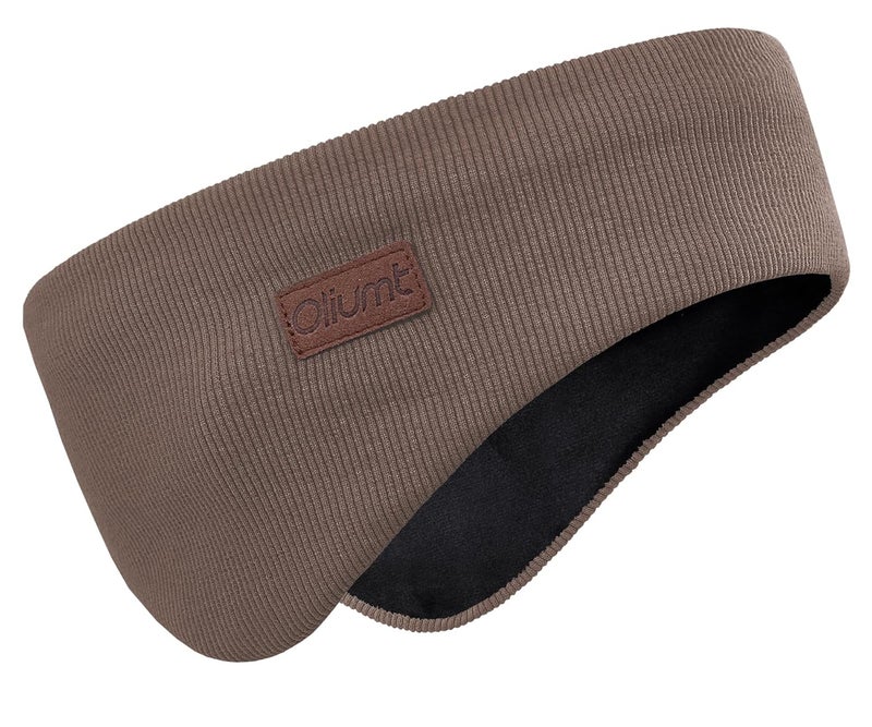 Oliumt Winter Ear Warmer Headband for Men Women Double-Layer Knit Ear Muffs Cover with Fuzzy Lining for Running and Cycling (Brown, One Size) - Image 1